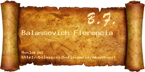 Balassovich Florencia névjegykártya
